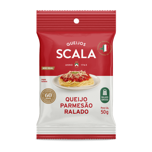 PARMESAO RALADO DESIDRATADO PACOTE 50G SCALA
